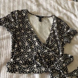 Black flowered top